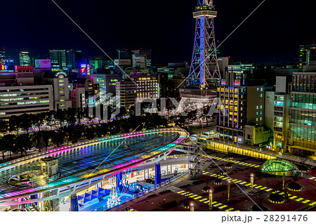 愛知県 オアシス21の夜景の写真素材