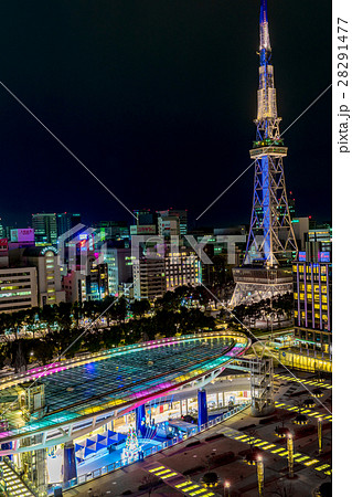 愛知県 オアシス21の夜景の写真素材