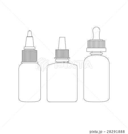 Isolated Vape Bottles Thin Line Art Outline Setのイラスト素材 2918