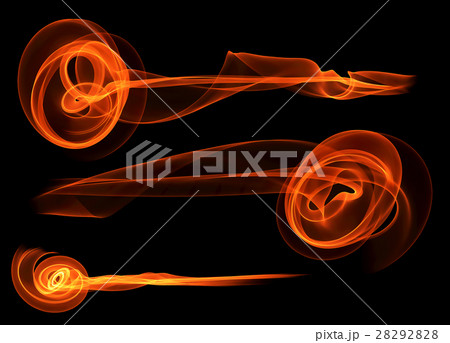 set of three abstract red smoke brushes flowers 28292828