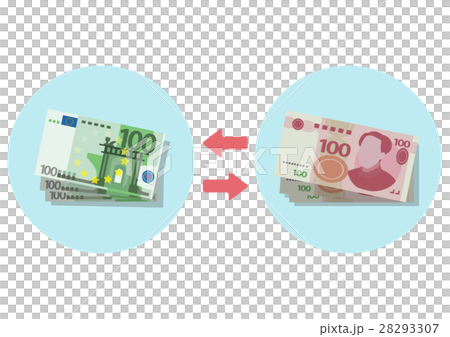Illustration material Euro Renminbi exchange 28293307