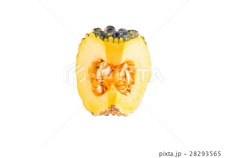 Piece of pumpkin on white with clipping path 28293565