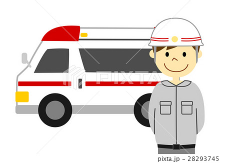 救急車 救急隊員のイラスト素材