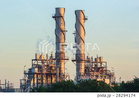 Gas turbine electric power plant in morning 28294174
