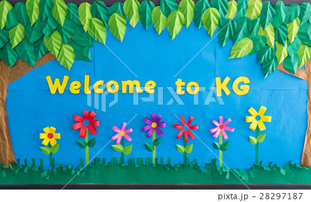colorful Welcome To Kindergarten paper sign colorful Welcome To Kindergarten paper sign 28297187