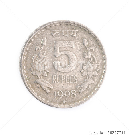 インドの硬貨 5ルピーの写真素材 [28297711] - PIXTA