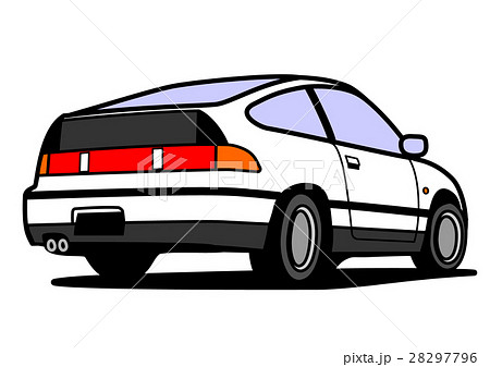 コンパクトスポーツ　リアビュー　白 28297796