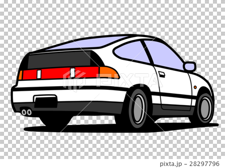 Compact sports rear view white 28297796