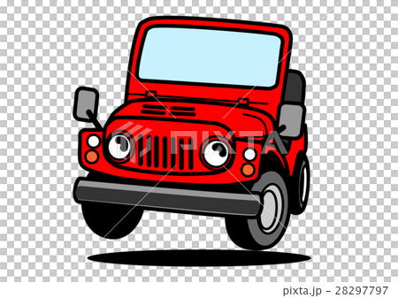 Retro Light Off Roader Red Car Illustration Stock Illustration