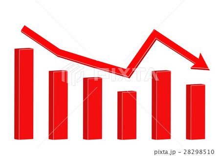 Financial statistic down indication arrow 28298510