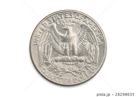 アメリカ合衆国 Usa の貨幣 旧25セント硬貨 クオータードル ジョージ ワシントンの写真素材