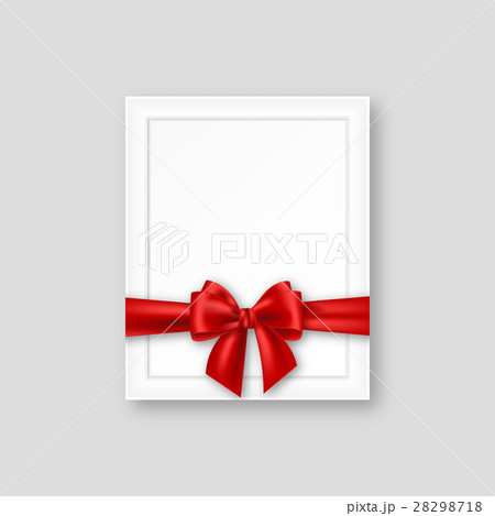 3D realistic picture frame with red bow. 28298718