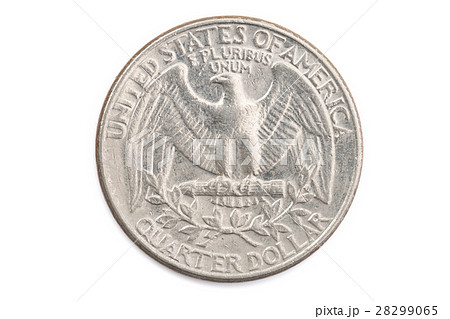 アメリカ合衆国（USA）の貨幣 25セント硬貨-クオータードルワシの写真