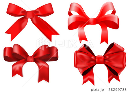 Red ribbon bow. Gift box decoration 28299783