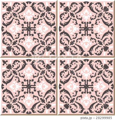 Ceramic tile pattern of pink spiral kaleidoscope 28299985