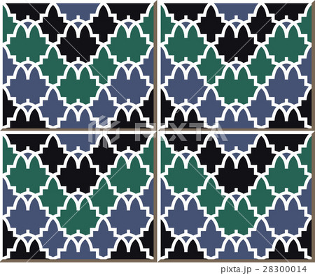 Ceramic tile pattern Arabic curve white geometry 28300014
