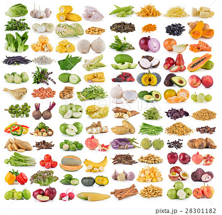 vegetable and grians on white background 28301182