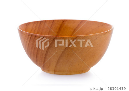 wood bowl on white background 28301459