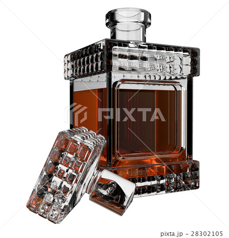 Decanter with whiskey.3D render Decanter with whiskey.3D render 28302105