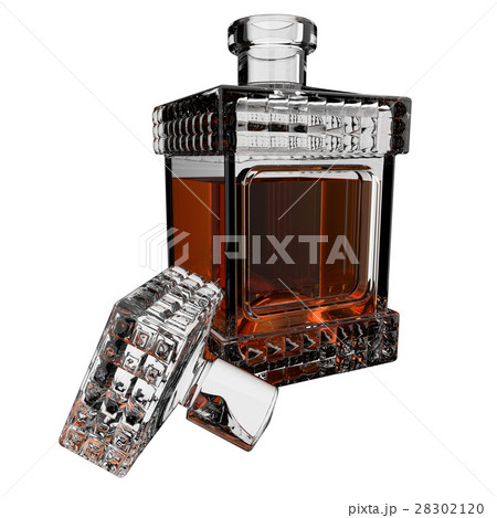 Decanter with whiskey.3D render Decanter with whiskey.3D render 28302120