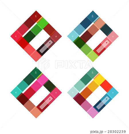Colorful stripes infographic templates set 28302239