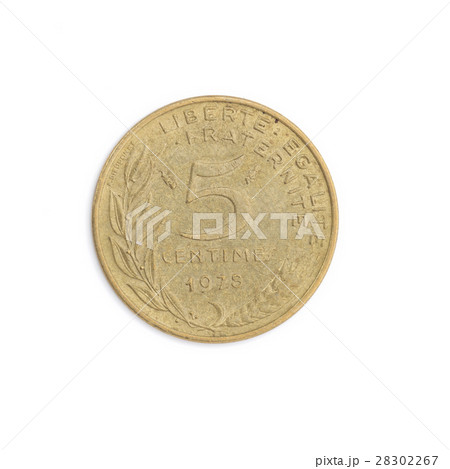 フランスの貨幣 5サンチーム硬貨の写真素材 2267