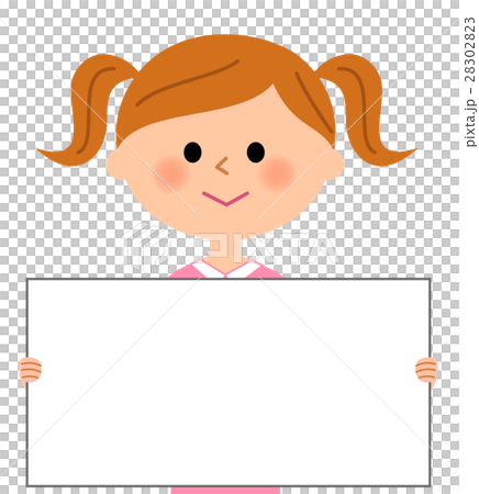 A girl with a white board A girl with a white board 28302823