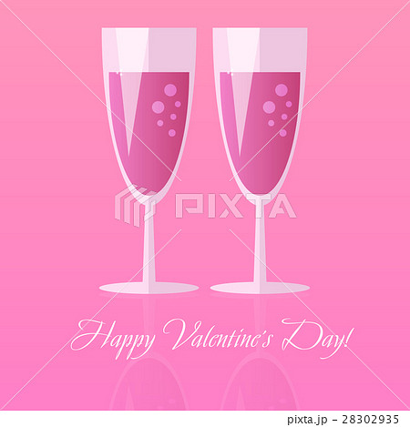 Two glasses of champagne for Saint Valentines day Two glasses of champagne for Saint Valentines day 28302935