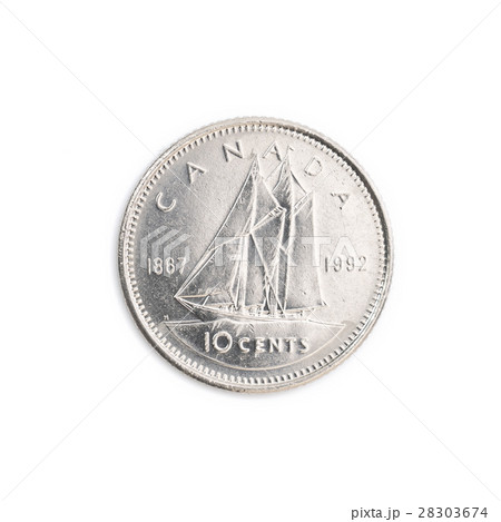 カナダの貨幣 10セント硬貨の写真素材 3674