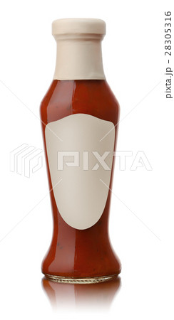Glass bottle of hot tomato sauce 28305316