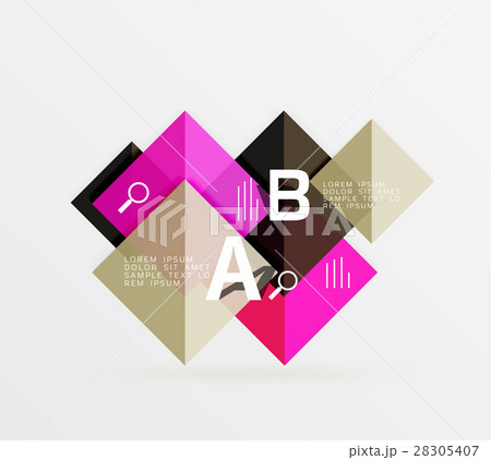 Modern flying square infographic 28305407