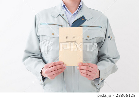 給料袋　ビジネスマン　白バック 28306128