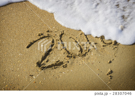 Abstract 2018 on a beach sand background Abstract 2018 on a beach sand background 28307046
