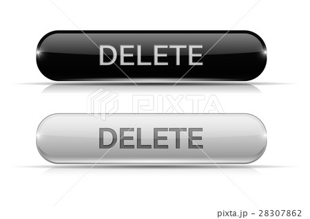 Delete button. Black and white oval glass 3d icons 28307862