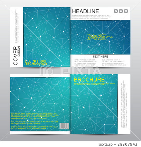 Square brochure template with molecular structure Square brochure template with molecular structure 28307943