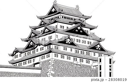 名古屋城 手描き のイラスト素材 28308019 Pixta
