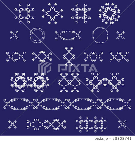 Ornamental decorative set. ornate design elements. 28308741