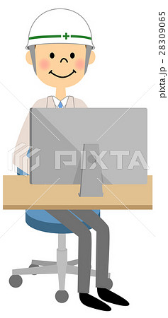 現場監督 パソコンのイラスト素材 28309065 Pixta