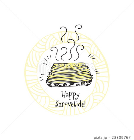 Happy Shrovetide Hand Drawn  Illustration 28309767