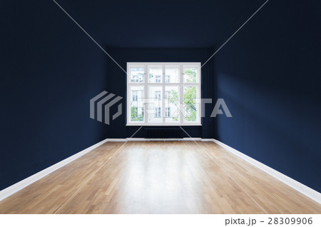 new home, empty room ,  blue painted  walls 28309906