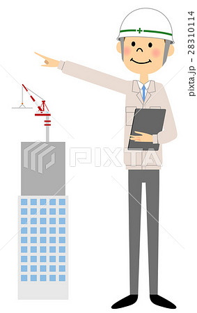 現場監督 指差しのイラスト素材 現場監督 指差しのイラスト素材
