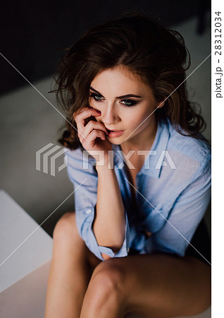 Portrait of sexy young positive woman posing Portrait of sexy young positive woman posing 28312034