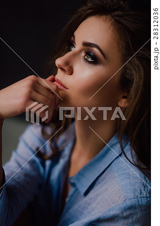 Portrait of sexy young positive woman posing Portrait of sexy young positive woman posing 28312036