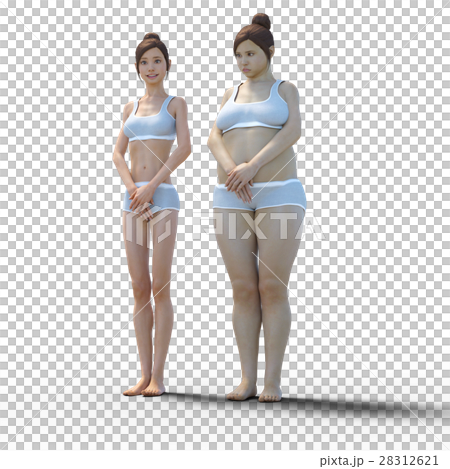 ダイエットイメージ ビフォーアフター Perming3dcgイラスト素材のイラスト素材