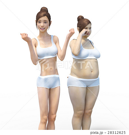 ダイエットイメージ ビフォーアフター Perming3dcgイラスト素材のイラスト素材 ダイエットイメージ ビフォーアフター Perming3dcgイラスト素材のイラスト素材