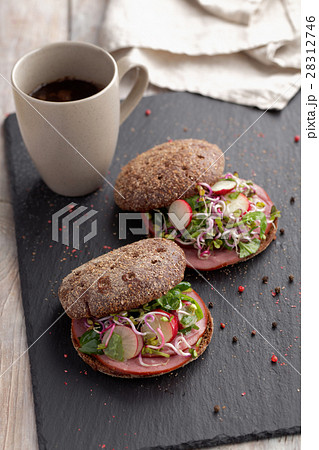 Ham and vegetables sandwiches Ham and vegetables sandwiches 28312746