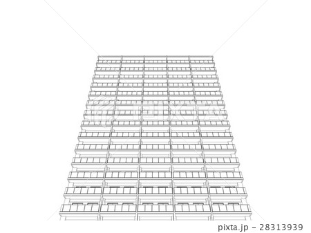 線画　マンション見上げ 28313939