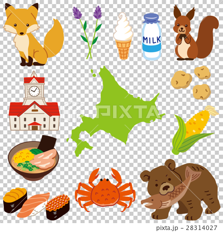 Hokkaido Material Tourism Stock Illustration
