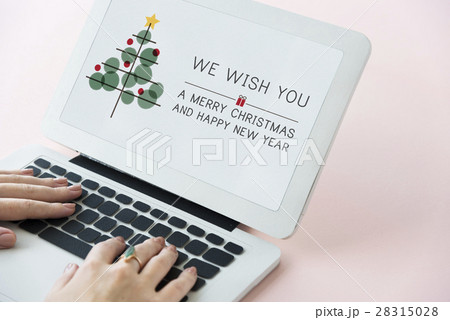 Christmas Tree Celebration Tinsel Concept 28315028