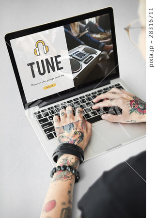 Headphones music media icon online Headphones music media icon online 28316711